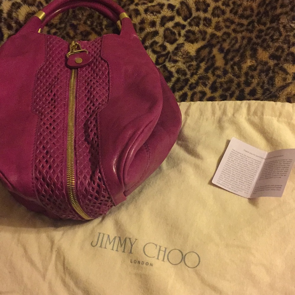 Jimmy Choo Mandah Hobo leather and suede bag.